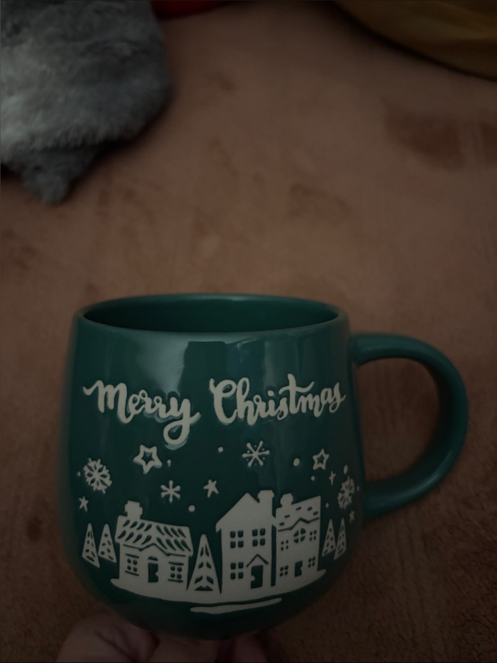 Merry Christmas Teal Holiday Mug